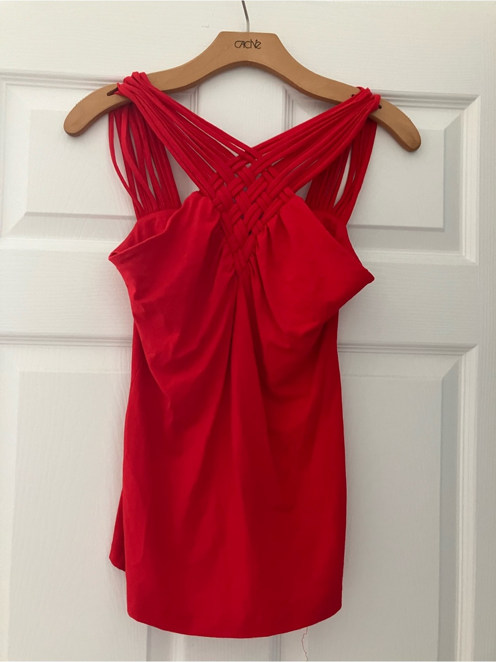 Cache Red Strappy Woven-Back Tank